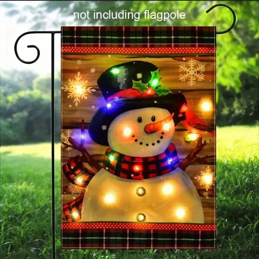 Festive Snowman Garden Flag - Picture 4 of 4